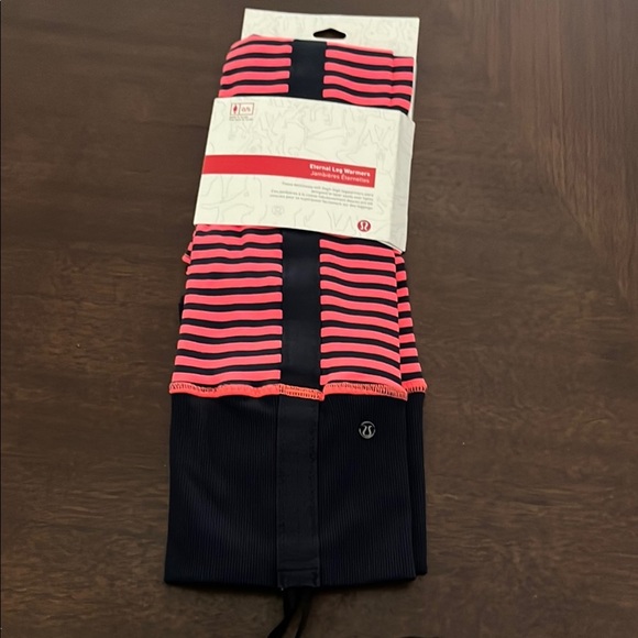 Lululemon Athletica Striped Pink and Black Leg Warmers - Picture 2 of 7